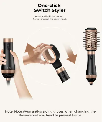 BROSSE CHAUFFANTE 4EN1 LEXICAL 1000W LAS-5204