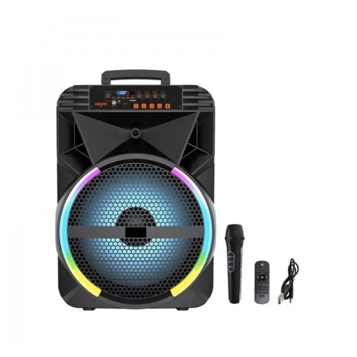 Haut parleur Sans Fil ABS-15102 Avec Télécommande Et Micro - Noir